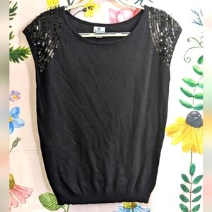 NWT Worthington black sequined sleeveless top